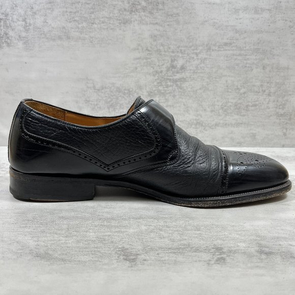 Magnanni Monk Strap Brogue Leather Shoes - Men\'s Size 9.5 M main image 4